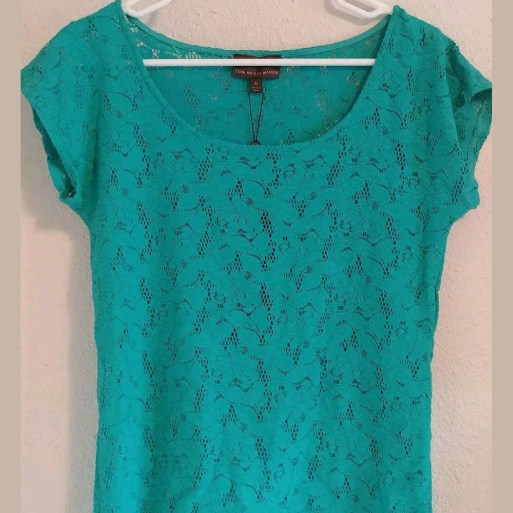 Fenn Wright Manson Teal Lace Shirt NWT Size M